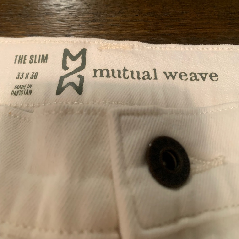Mutual Weave: Pants Slim 33 X 30: Sits Just Below The Waist & Slim Hip & Thighs - Picture 9 of 10